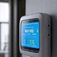 Smart meter and a tablet displaying energy usage data.